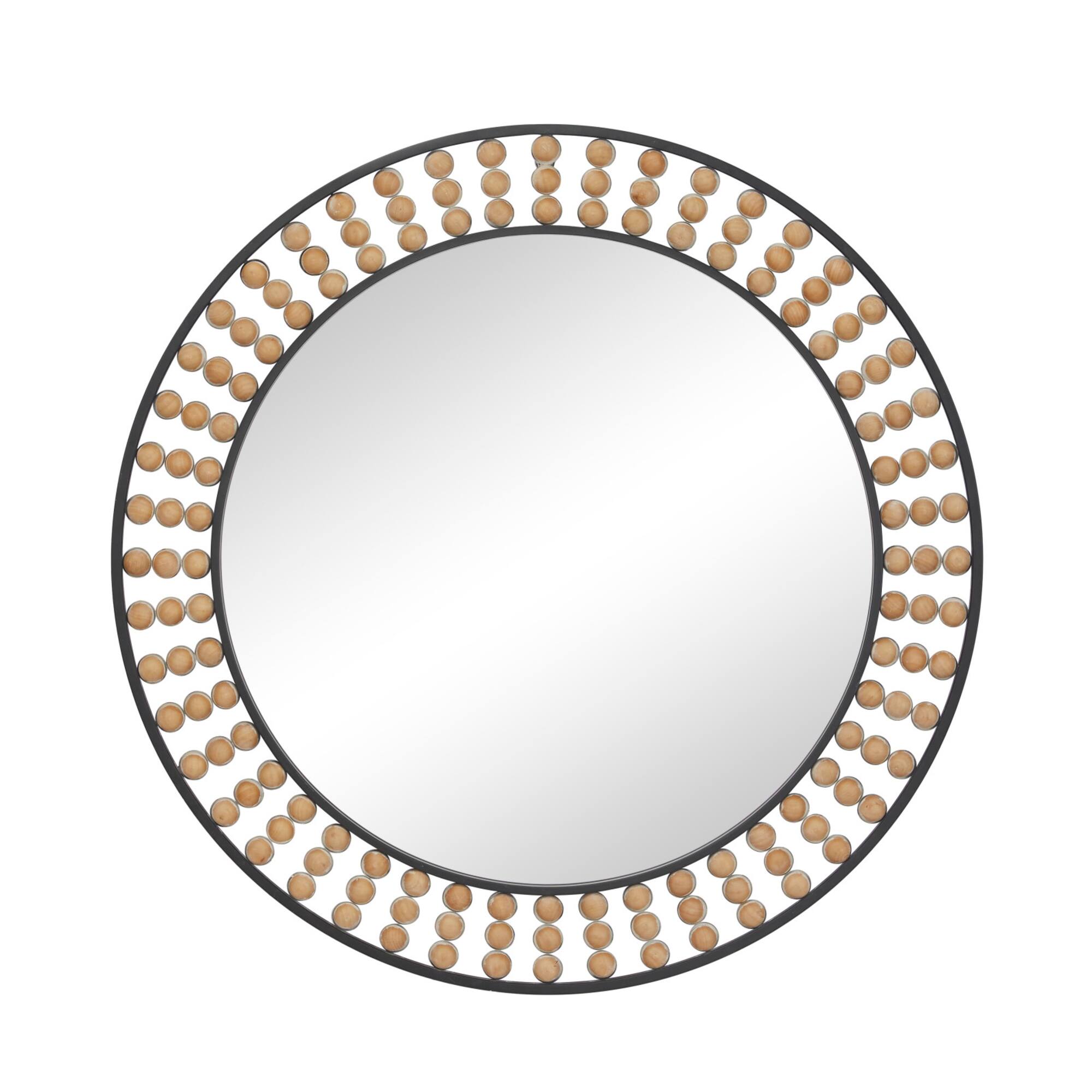 Black Metal Bohemian Wall Mirror, 31" x 2" x 31"